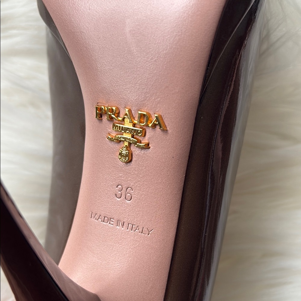Prada Brown Stiletto Heels with Glossy Finish EU 36/US 5.5 - Picture 4 of 7